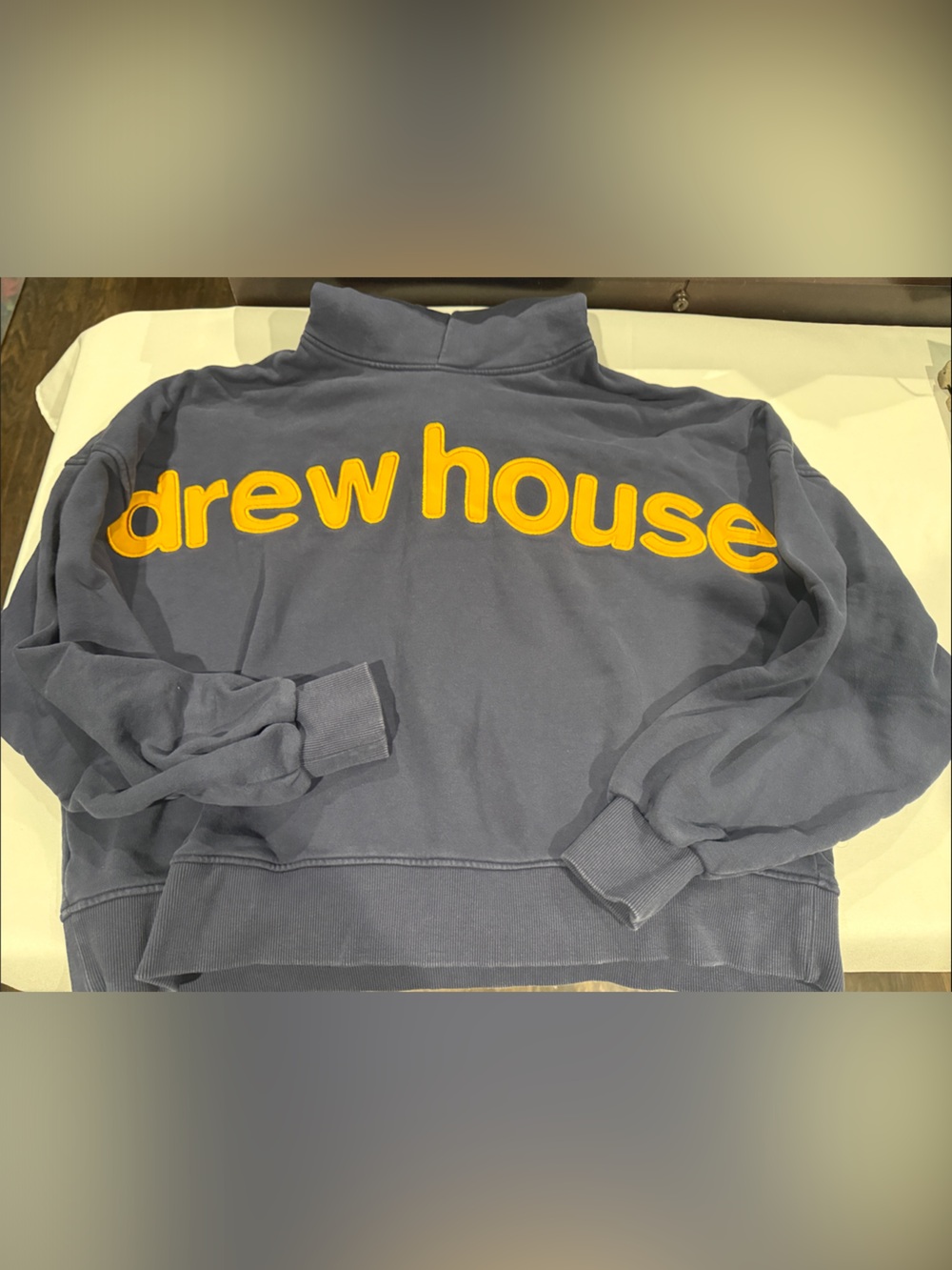 drew house black hoodie with yellow logo tag